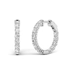 3CTW Round Shaped Lab Grown Diamond Inside Out Hoop Earrings in 14K Gold (F/VS)