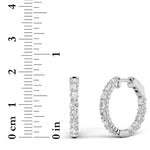 3CTW Round Shaped Lab Grown Diamond Inside Out Hoop Earrings in 14K Gold (F/VS)