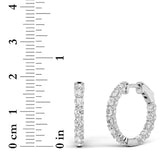 3CTW Round Shaped Lab Grown Diamond Inside Out Hoop Earrings in 14K Gold (F/VS)