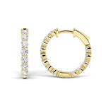 3CTW Round Shaped Lab Grown Diamond Inside Out Hoop Earrings in 14K Gold (F/VS)