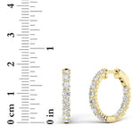 3CTW Round Shaped Lab Grown Diamond Inside Out Hoop Earrings in 14K Gold (F/VS)