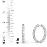 5CTW Round Shaped Lab Grown Diamond Inside Out Hoop Earrings in 14K Gold (F/VS)