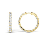 6CTW Round Shaped Lab Grown Diamond Inside Out Hoop Earrings in 14K Gold (F/VS)