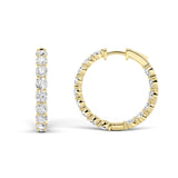 6CTW Round Shaped Lab Grown Diamond Inside Out Hoop Earrings in 14K Gold (F/VS)