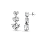 16CTW Heart Shaped Lab Grown Diamond (F/VS ) Earrings in 14K Gold