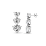 16CTW Heart Shaped Lab Grown Diamond (F/VS ) Earrings in 14K Gold