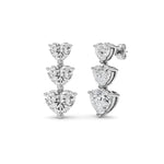 16CTW Heart Shaped Lab Grown Diamond (F/VS ) Earrings in 14K Gold