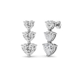 16CTW Heart Shaped Lab Grown Diamond (F/VS ) Earrings in 14K Gold