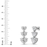 16CTW Heart Shaped Lab Grown Diamond (F/VS ) Earrings in 14K Gold