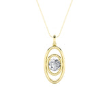 1CTW Round Shaped Lab Grown Diamond (F/VS) Concentric Fancy Pendant in 14K Gold