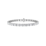 7CTW Emerald Shaped Lab Grown Diamond East & West Bracelet in 14K Gold (F/VS)