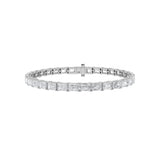 7CTW Emerald Shaped Lab Grown Diamond East & West Bracelet in 14K Gold (F/VS)