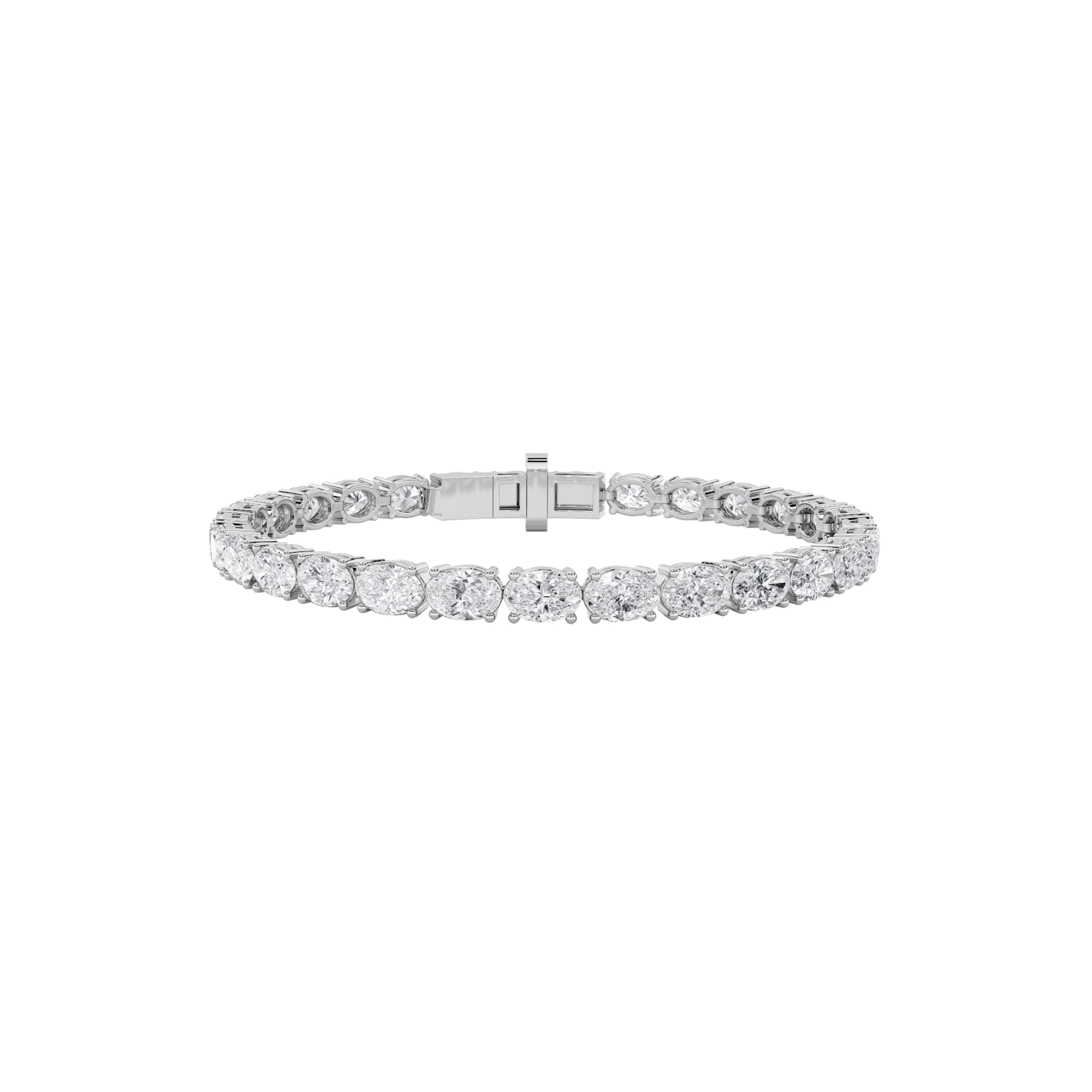 4.5CTW Oval Shaped Lab Grown Diamond East & West Bracelet in 14K Gold (F/VS)
