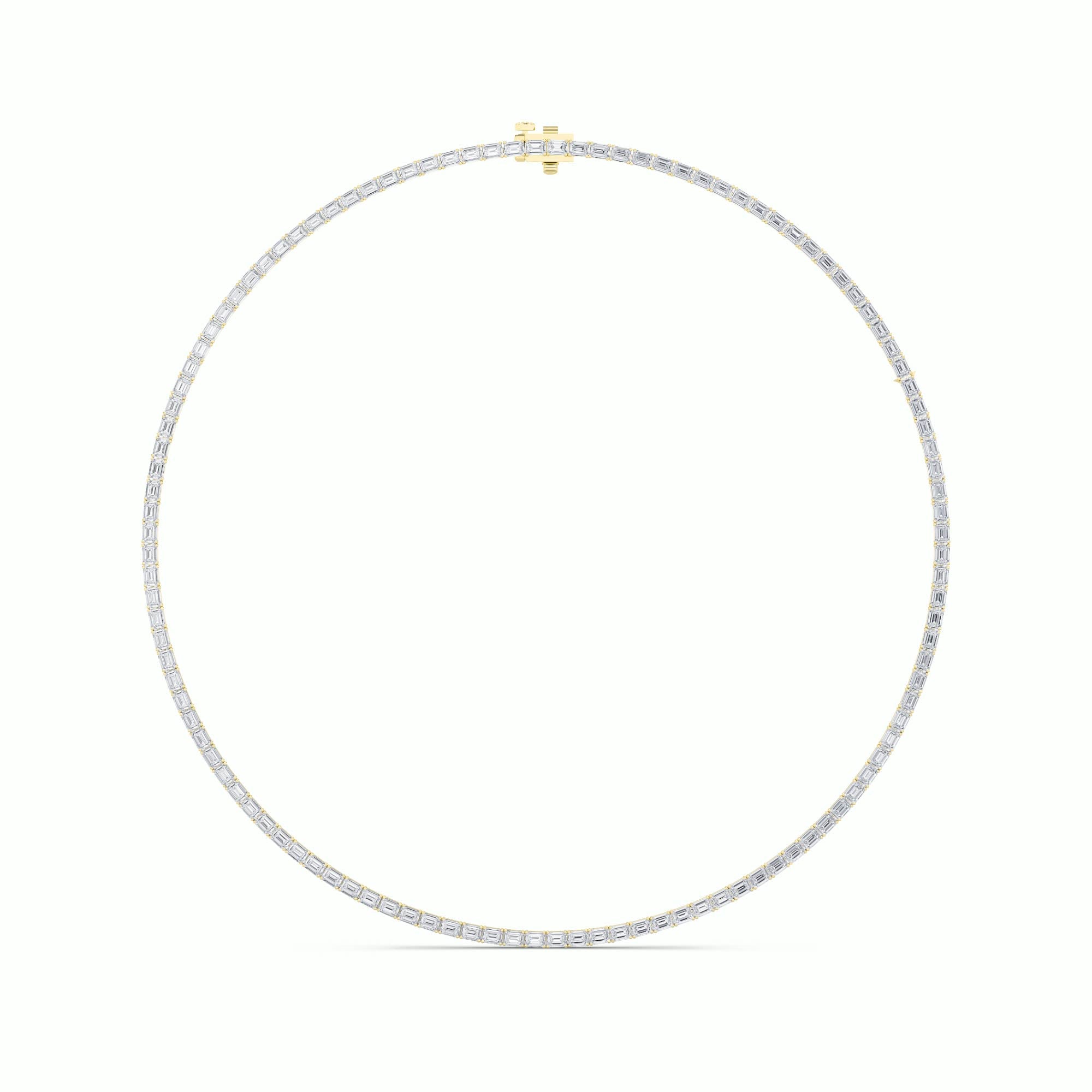 21CTW Emerald Shaped Lab Grown Diamond (F/VS) Necklace in 14K Yellow Gold