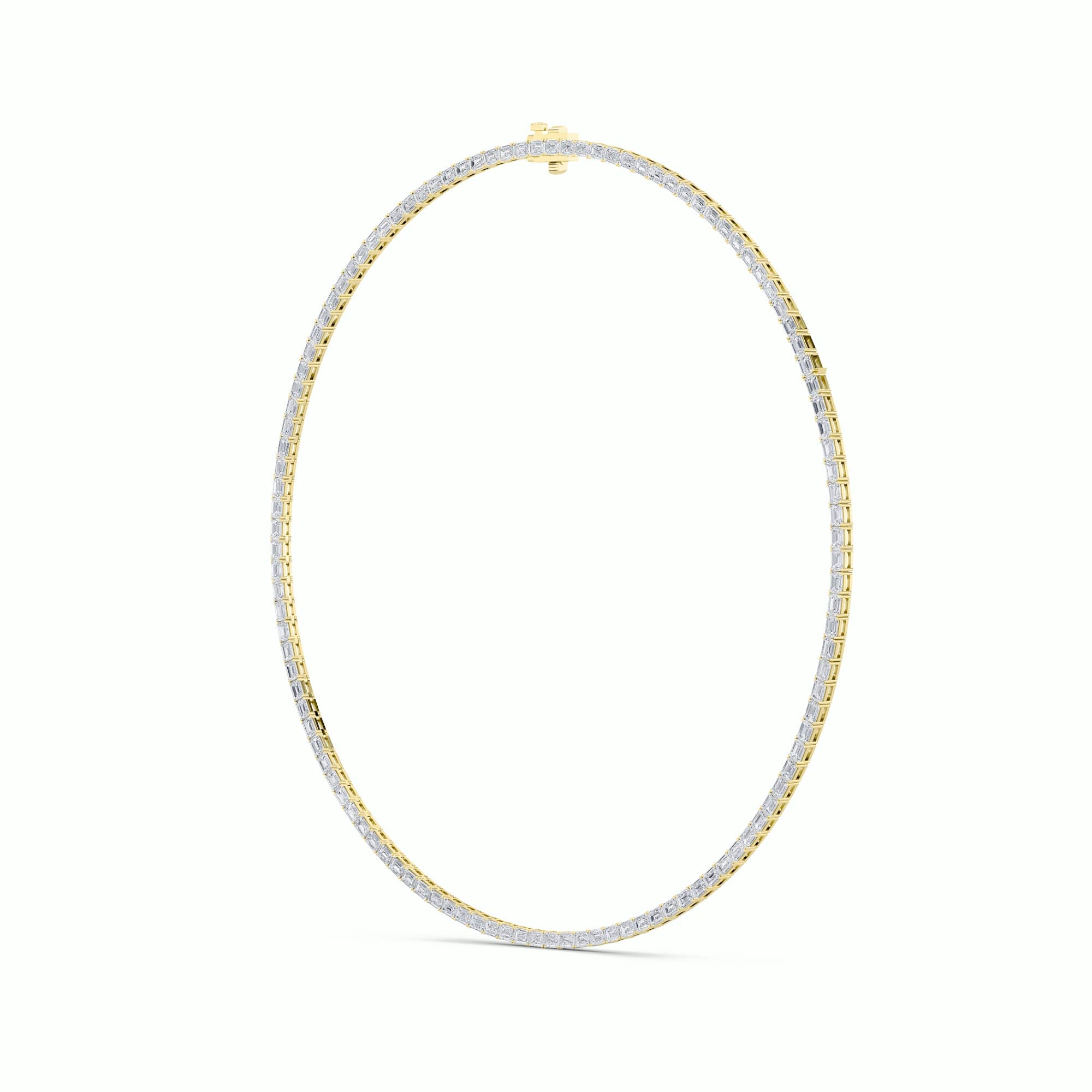 21CTW Emerald Shaped Lab Grown Diamond (F/VS) Necklace in 14K Yellow Gold