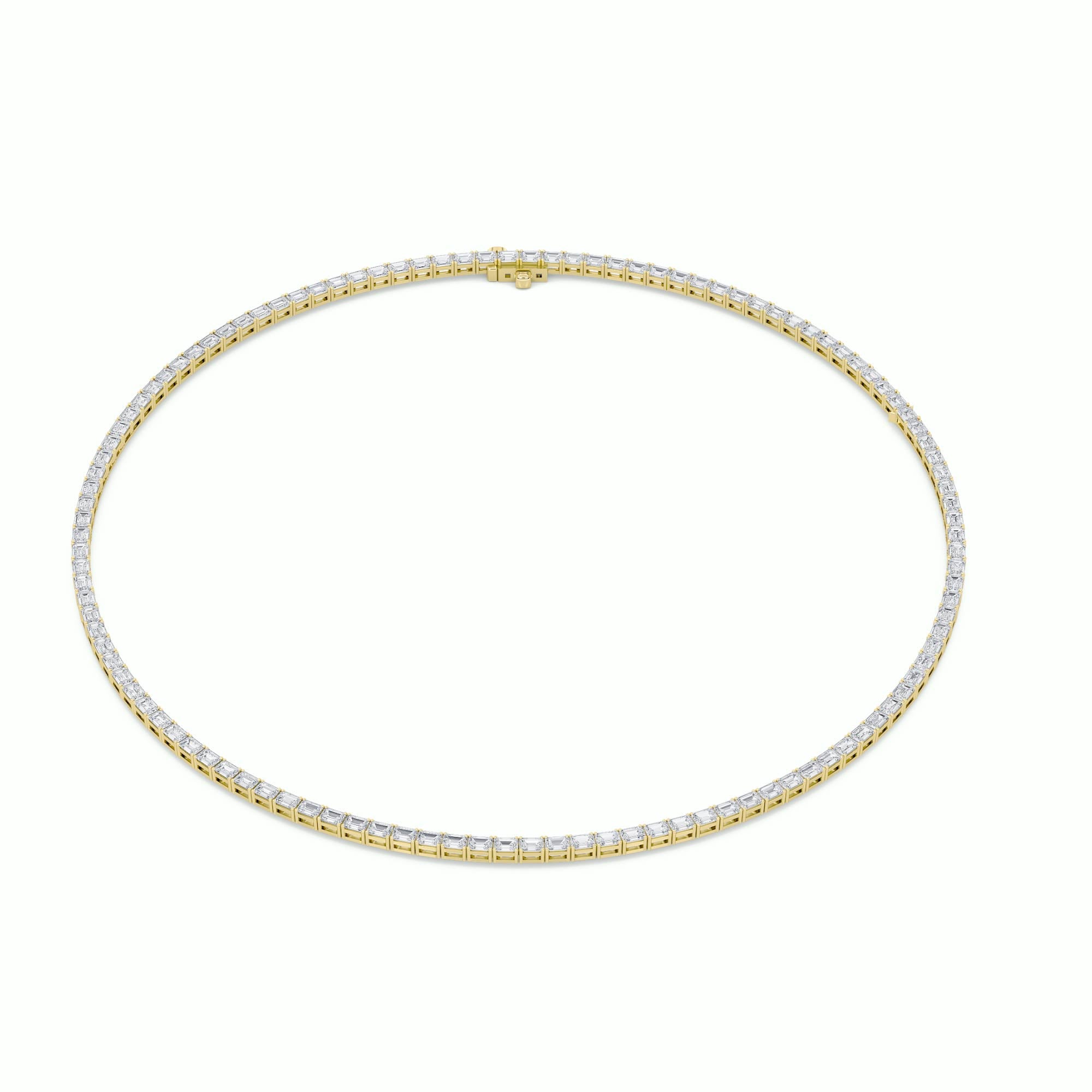 21CTW Emerald Shaped Lab Grown Diamond (F/VS) Necklace in 14K Yellow Gold