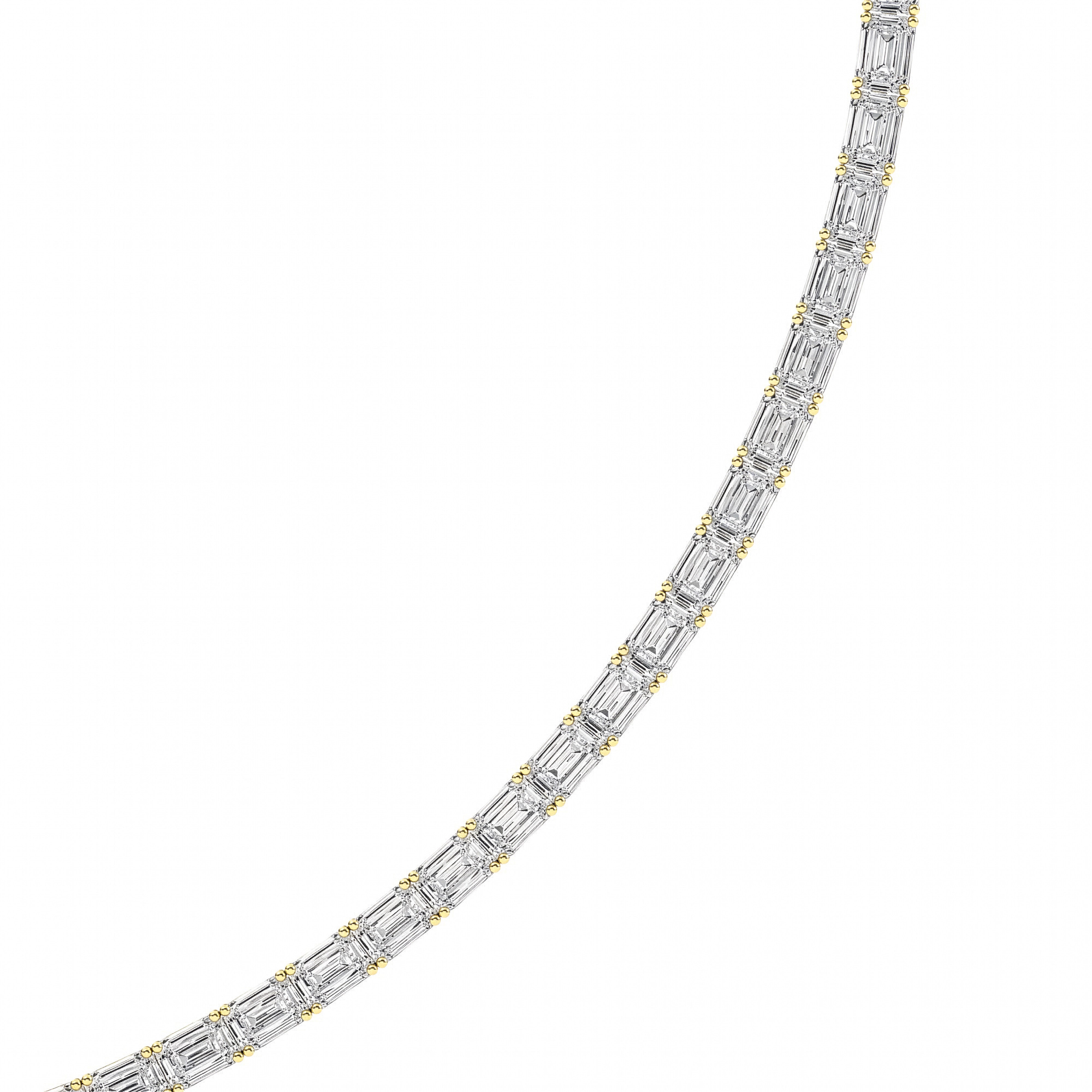 21CTW Emerald Shaped Lab Grown Diamond (F/VS) Necklace in 14K Yellow Gold