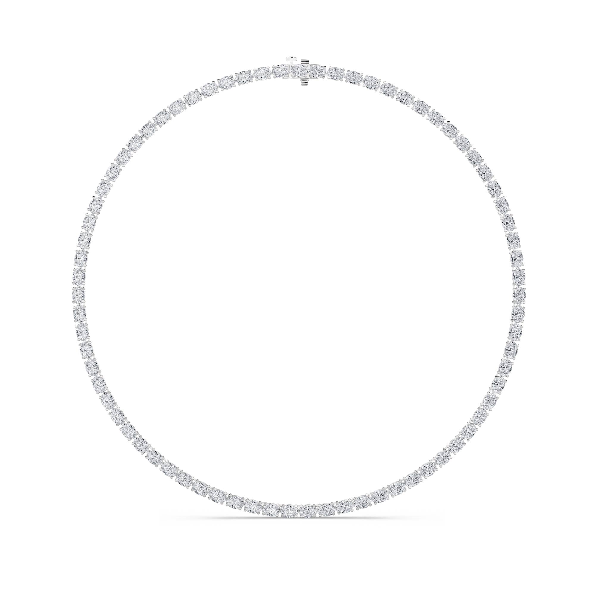 12CTW Oval Shaped Lab Grown Diamond (F/VS) Necklace in 14K White Gold