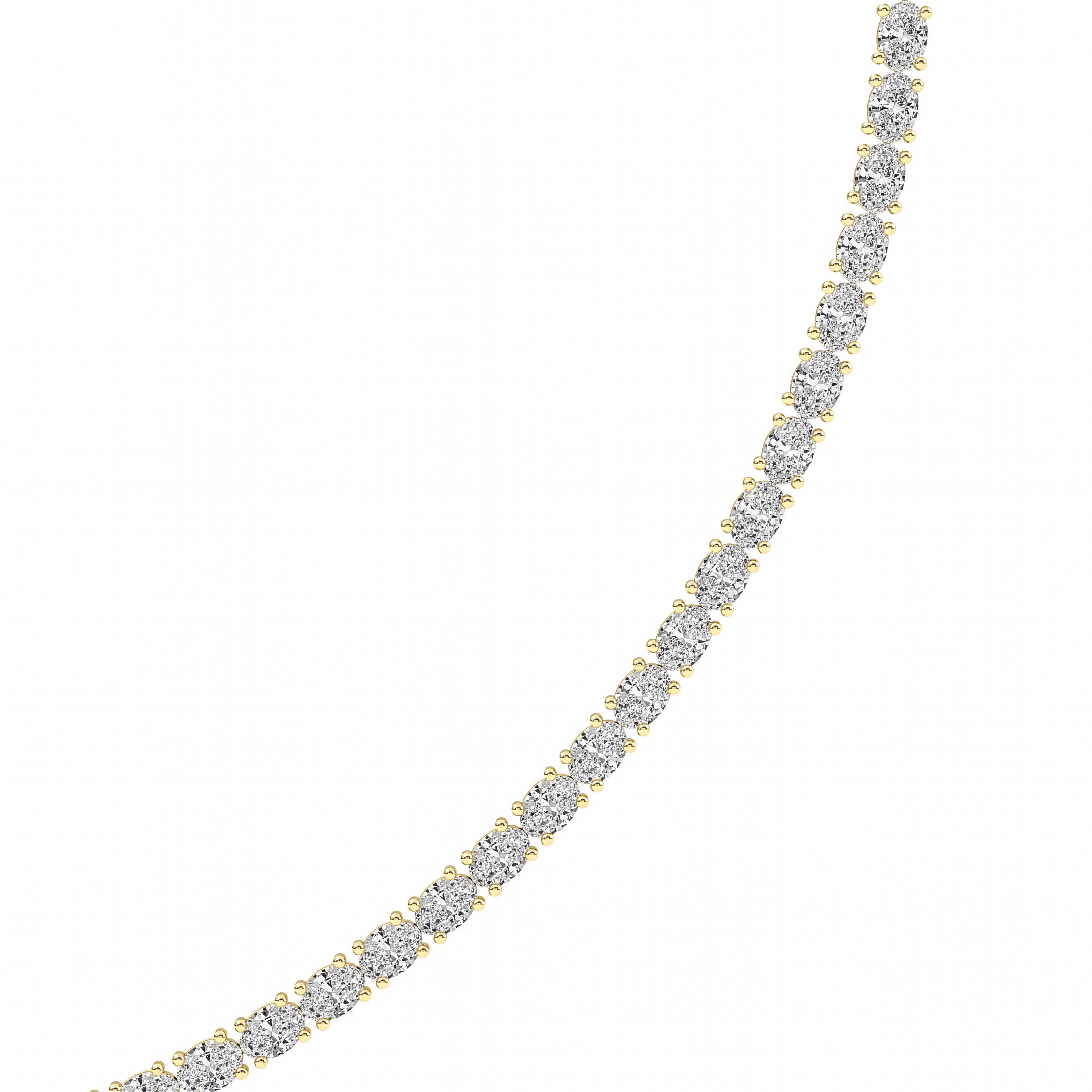12CTW Oval Shaped Lab Grown Diamond (F/VS) Necklace in 14K Yellow Gold