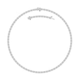 25CTW Oval Shaped Lab Grown Diamond Tennis Necklace in 14K Gold (F/VS)