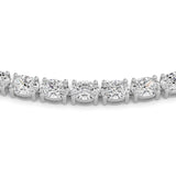 25CTW Oval Shaped Lab Grown Diamond Tennis Necklace in 14K Gold (F/VS)