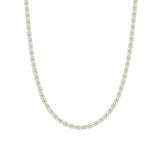 25CTW Oval Shaped Lab Grown Diamond Tennis Necklace in 14K Gold (F/VS)