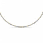 25CTW Oval Shaped Lab Grown Diamond Tennis Necklace in 14K Gold (F/VS)