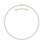 25CTW Oval Shaped Lab Grown Diamond Tennis Necklace in 14K Gold (F/VS)