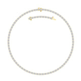 25CTW Oval Shaped Lab Grown Diamond Tennis Necklace in 14K Gold (F/VS)