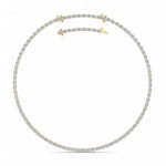 25CTW Oval Shaped Lab Grown Diamond Tennis Necklace in 14K Gold (F/VS)