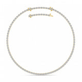 25CTW Oval Shaped Lab Grown Diamond Tennis Necklace in 14K Gold (F/VS)