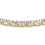25CTW Oval Shaped Lab Grown Diamond Tennis Necklace in 14K Gold (F/VS)
