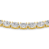 25CTW Oval Shaped Lab Grown Diamond Tennis Necklace in 14K Gold (F/VS)