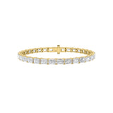10CTW Emerald Shaped Lab Grown Diamond (F/VS) Bracelet in 14K White Gold