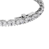 12CTW Oval Shaped Lab Grown Diamond (F/VS) Bracelet in 14K White Gold