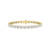 5CTW Radiant Shaped Lab Grown Diamond (F/VS) East West Line Bracelet in 14K Gold