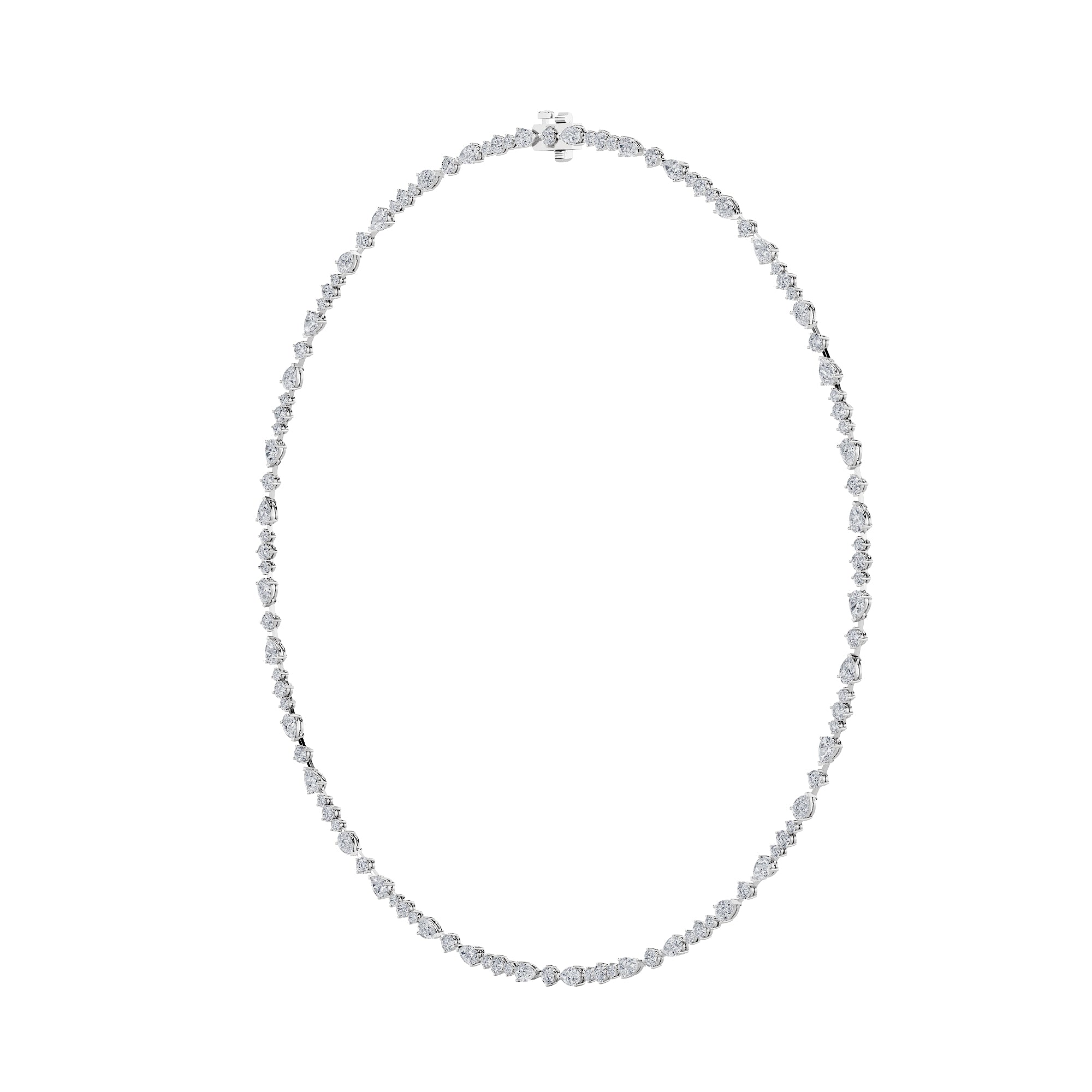 12CTW Pear Shaped Lab Grown Diamond (F/VS) Fashion Necklace in 14K Gold