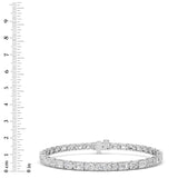 10CTW Emerald And Round Lab Grown Diamond (F/VS ) Bracelet in 14K Gold