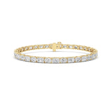 10CTW Emerald And Round Lab Grown Diamond (F/VS ) Bracelet in 14K Gold