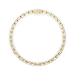 10CTW Emerald And Round Lab Grown Diamond (F/VS ) Bracelet in 14K Gold