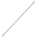 10CTW Emerald And Round Lab Grown Diamond (F/VS ) Bracelet in 14K Gold