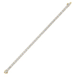 10CTW Emerald And Round Lab Grown Diamond (F/VS ) Bracelet in 14K Gold