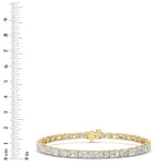 10CTW Emerald And Round Lab Grown Diamond (F/VS ) Bracelet in 14K Gold