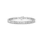 15CTW Emerald And Round Lab Grown Diamond (F/VS ) Bracelet in 14K Gold
