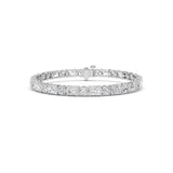 15CTW Emerald And Round Lab Grown Diamond (F/VS ) Bracelet in 14K Gold