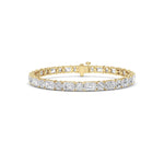15CTW Emerald And Round Lab Grown Diamond (F/VS ) Bracelet in 14K Gold
