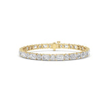 15CTW Emerald And Round Lab Grown Diamond (F/VS ) Bracelet in 14K Gold