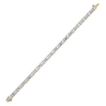 15CTW Emerald And Round Lab Grown Diamond (F/VS ) Bracelet in 14K Gold