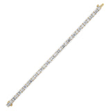 15CTW Emerald And Round Lab Grown Diamond (F/VS ) Bracelet in 14K Gold