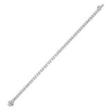 7CTW Emerald And Round Lab Grown Diamond (F/VS ) Bracelet in 14K Gold
